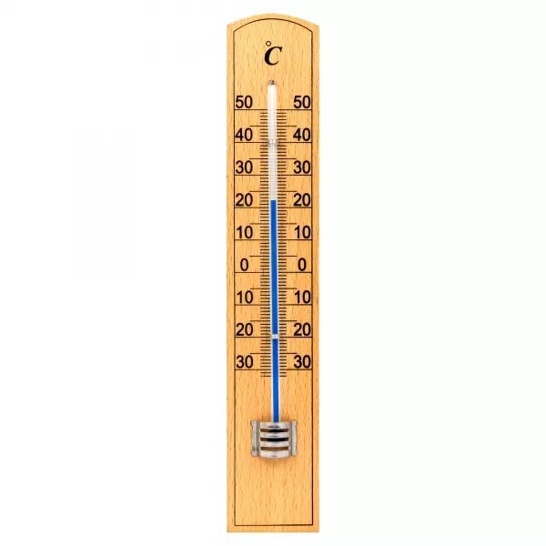 Thermom�tre bois int�rieur/ext�rieur 20cm