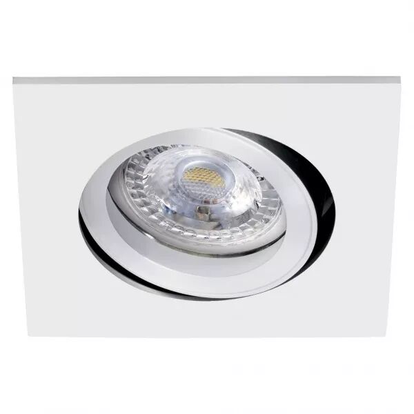 TIPO C - Encastr� GU10, carr�, orientable, blanc, a/lpe LED 7W 3000K 650lm incl. (51046)