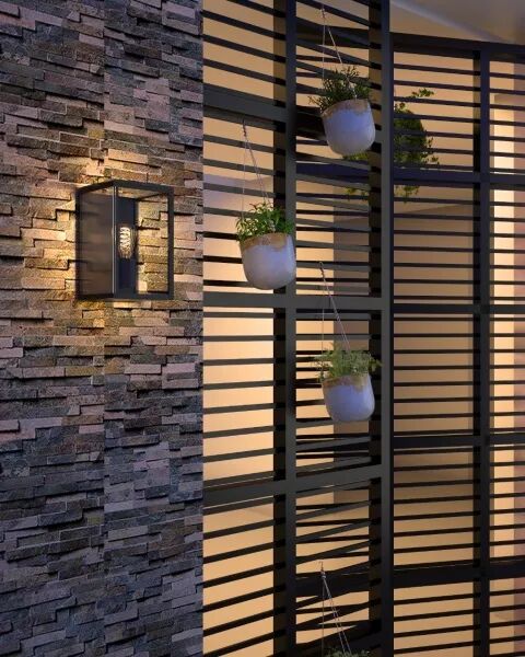 TONIN - APPL. MUR EXT. IP44 IK04, ANTHRACITE, E27 100W MAX., LPE NON INCL.