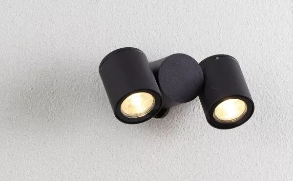 TOPAZE - APPL. MUR EXT. IP54 IK08, 2 T�TES, LPES LED 4,2W 3000K 500LM INCL.