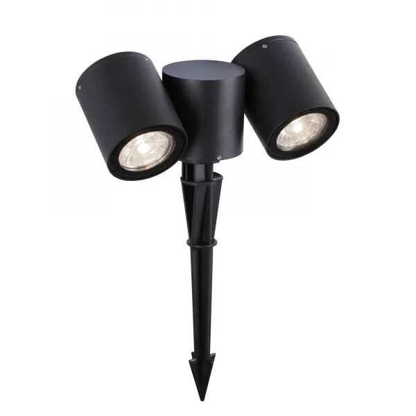 TOPAZE - PROJ. EXT. IP54 IK08 PIQUET, 2 T�TES, LPES LED 4,2W 4000K 500LM INCL.