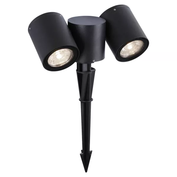 TOPAZE - Proj. Ext.IP54 IK08 sur piquet, 2 t�tes,lpes LED 5,2W 4000K 520lm incl. (51395)