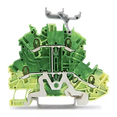 TOPJOB\'S Borne 2 �tages pont�s 1 (1,5) mm� / Vert-Jaune / Support (2000-2237)