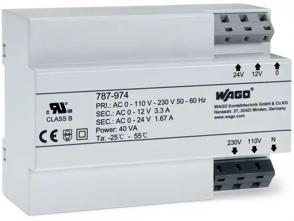 TRANSFORMATEUR 110/230 V AC / 12/24 V AC - 40 VA