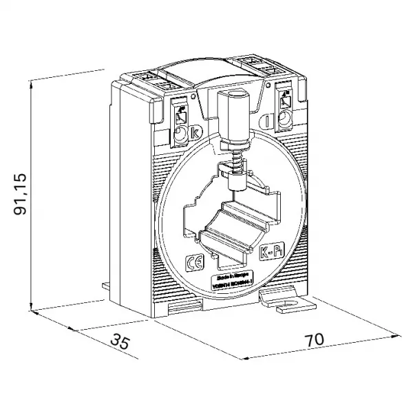 Transformateur d\'intensit� 200 A / 5 A - 2.5 VA - Classe 0.5 - Facturation855-405/200-209
