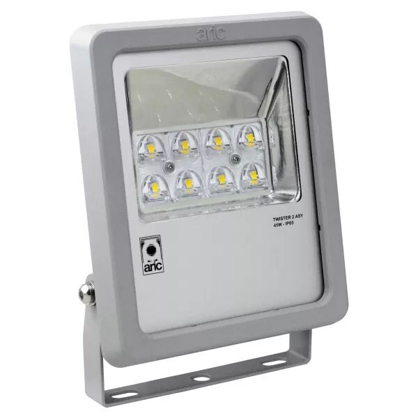 TWISTER 2 - Proj. Ext. IP65 IK08, gris, asy, LED int�gr�e 45W 4000K 4500lm (50484)