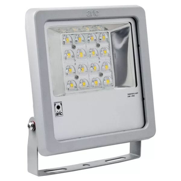 TWISTER 2 - Proj. Ext. IP65 IK08, gris, asy, LED int�gr�e 70W 4000K 7800lm (50485)