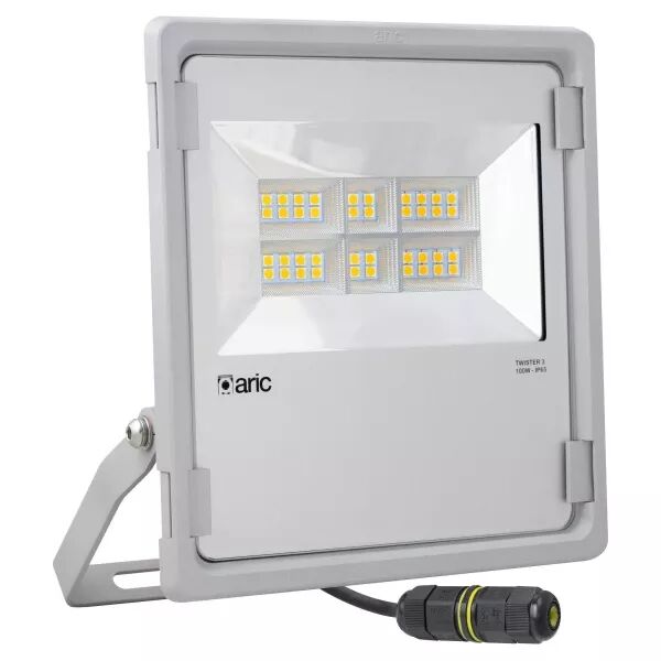 TWISTER 3 - Proj. Ext. IP65 IK08, gris, 90� LED int�gr� 100W 4000K 13000lm (50838)