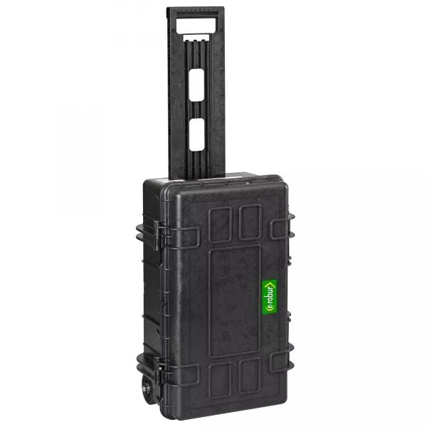 VALISE �TANCHE AVEC TROLLEY ET ROULETTES. 2 PLATEAUX. POIGN�E BIMATI�RE