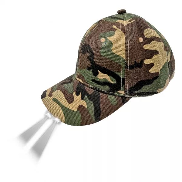 VELAMP - BATCAP : casquette de baseball avec lumi�re LED rechargeable. Camouflage vert (CAP106)