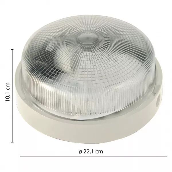 VELAMP - BIGBOB: hublot rond � 22cm en plastique + verre E27 max 60W - Blanc (BIGBOB-B)