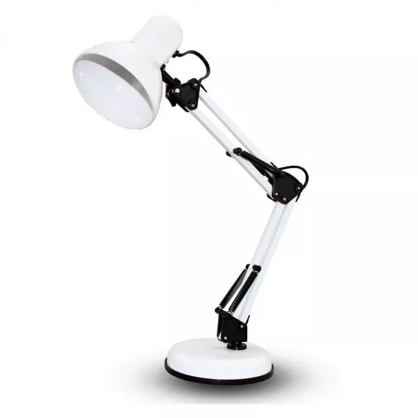 VELAMP - CHARLESTON XL: Lampe de bureau \ Architecte\  bras articul� culot E27, blanc (TL1207-B)