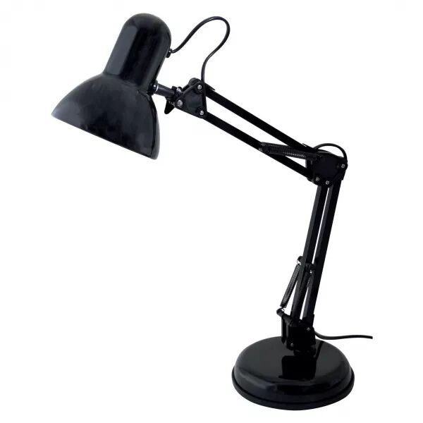 VELAMP - CHARLESTON XL: Lampe de bureau \ Architecte\  bras articul� culot E27, noir (TL1207-N)