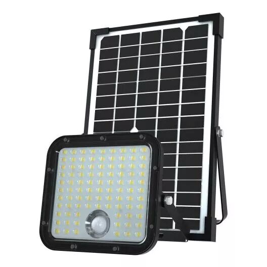 VELAMP - CUBE : Projecteur LED solaire 4800 lumens. Avec PIR et panneau d�port�. Noir (SL366)