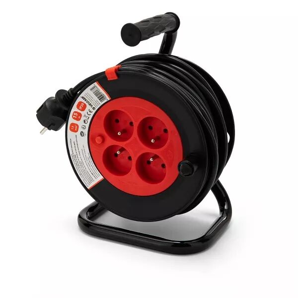 VELAMP - Enrouleur bricolage, 4 prises, H05VV-F3G1.5MM2, 15M , NF,CE (REEL-FR-15)