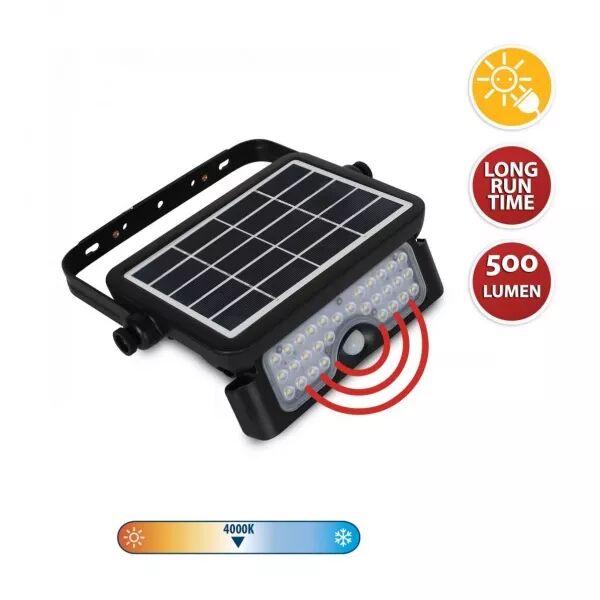 VELAMP - HAWK : PROJECTEUR LED � RECHARGE SOLAIRE 500 LUMENS, ORIENTABLE. (SL360)