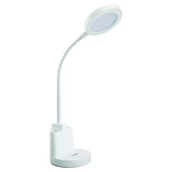 VELAMP - Lampe de bureau LED 7 W 420 lm avec interrupteur tactile et porte-stylos. Blanc (TL1602-B)