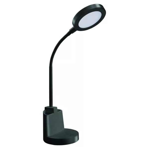 VELAMP - Lampe de bureau LED 7 W 420 lm avec interrupteur tactile et porte-stylos. Noir (TL1602-N)