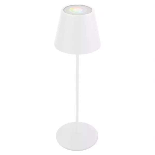 VELAMP - Lampe de table LED rechargeable, variateur tactile, blanc + RGB, IP54. Blanc (TL1908-W)