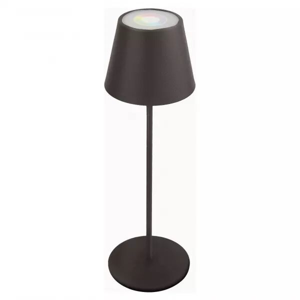 VELAMP - Lampe de table LED rechargeable, variateur tactile, blanc + RGB, IP54. Noir (TL1908-B)