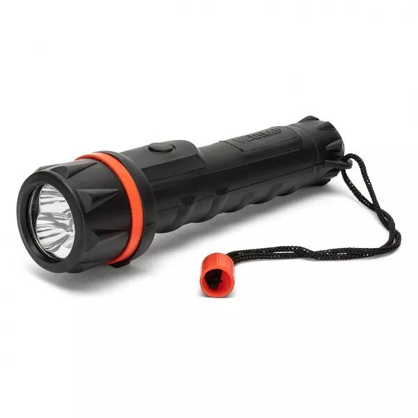 VELAMP - Lampe torche caoutchouc incassable 3 LED 12 lumens faisceau 20 m 2 piles AA (IRUB1LED)