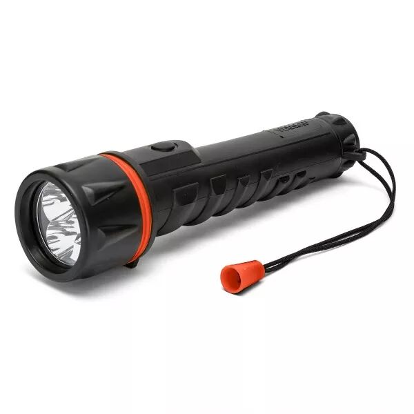 VELAMP - Lampe torche caoutchouc incassable 3 LED 12 lumens faisceau 30 m 3 piles D (IRUB3LED)