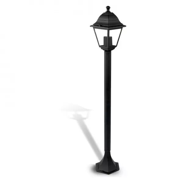 VELAMP - MANAUS : lampadaire de jardin vintage, E27, IP44 en aluminium. Noir (IS714)
