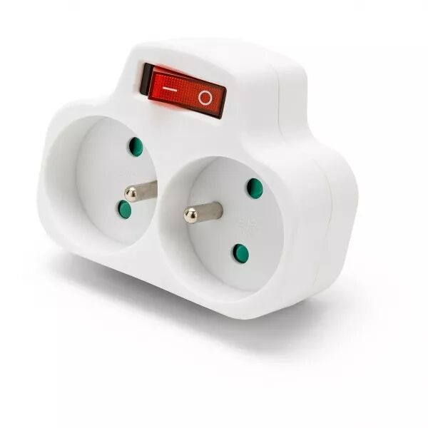 VELAMP - Multiprise 2 entr�es 2P + T 16A avec interrupteur (ADAT-FR-4)
