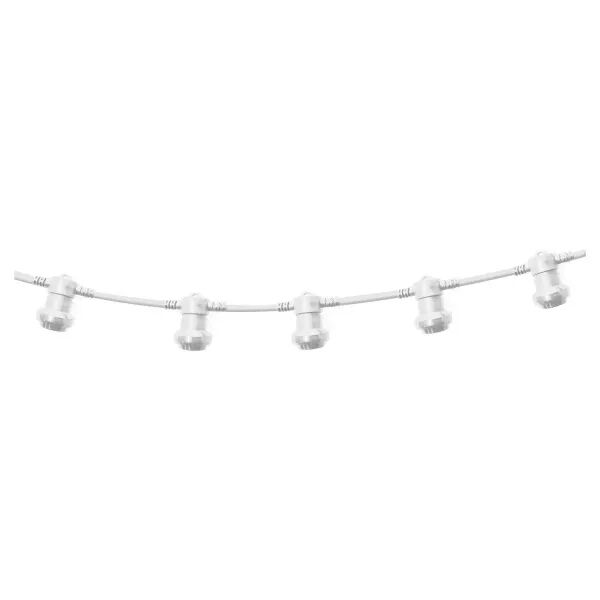 VELAMP - PARTY LIGHT: Guirlande IP44 prolongeable 20m, 20 douilles E27, blanc (PS200W)