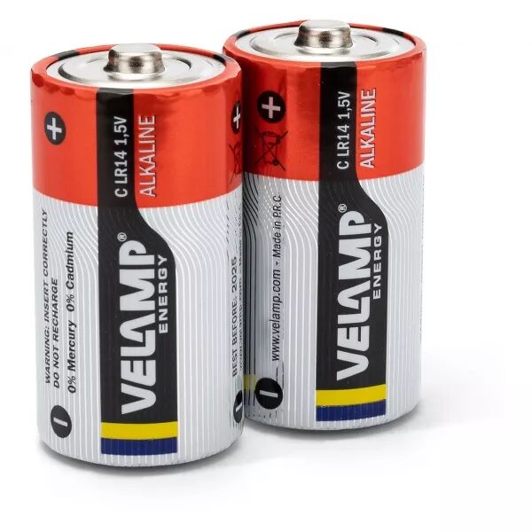 VELAMP - Pile alcaline, demi torche LR14 C, 1.5V, 2 pi�ces (LR14/2BP)