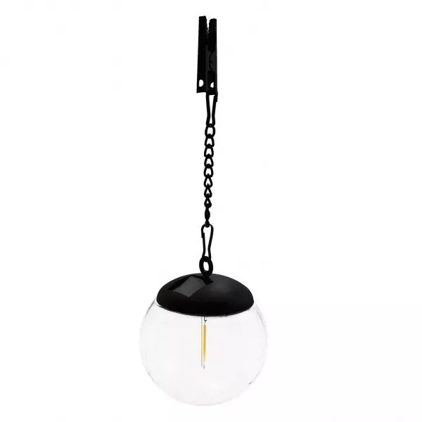 VELAMP - Suspension solaire, LED effet filament, diam�tre 10cm. noir (SPK20)
