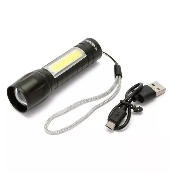 VELAMP - THOR MAX : Lampe torche rechargeable LED 1W avec fonction zoom et lanterne (D89R)