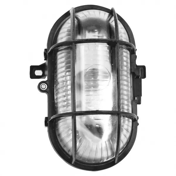 VELAMP - TURTLE:  hublot oval en verre et plastique.  E27 max 60W - Noir (TURTLE-N)