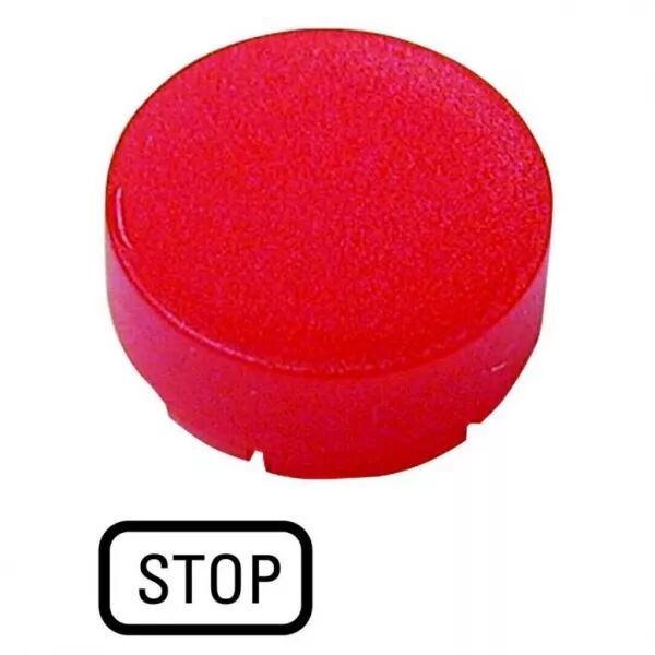 Verrine pour boutons-poussoirs, saillante rouge, STOP (218369)