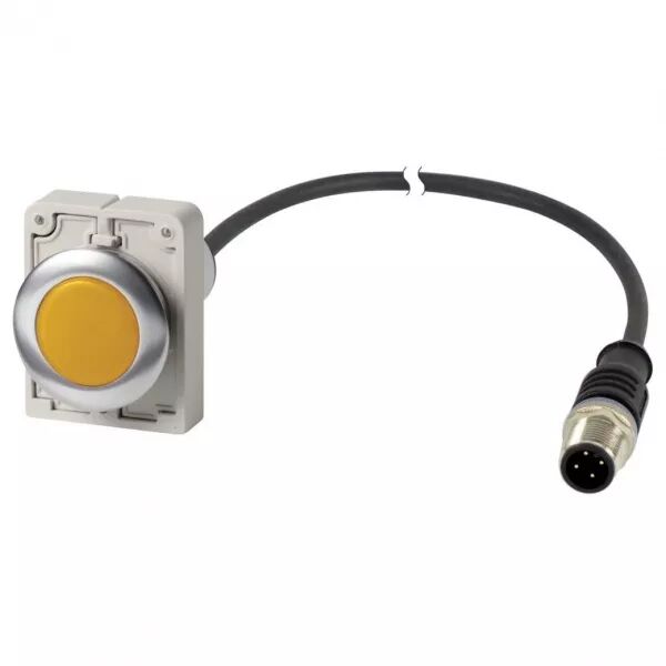 Voyant lumineux, jaune, 24 V AC/DC, cable et connecteur M12A, 4-pole, 1 m (186014)
