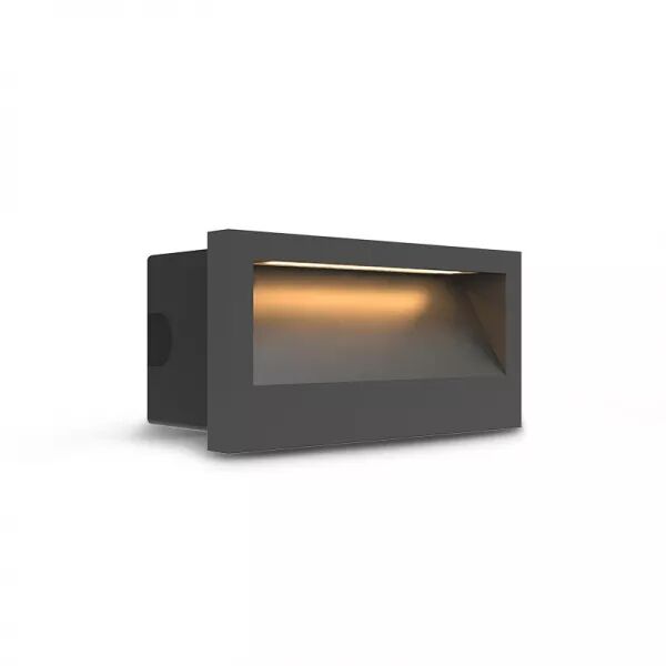 ZEPHYR ENCASTRE MURAL 140X70MM 3W 3000K ALU + VERRE