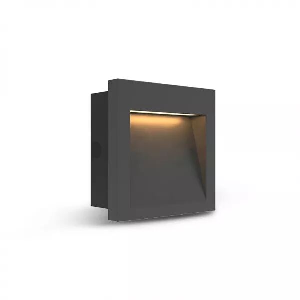 ZEPHYR ENCASTRE MURAL 90X90MM 3W 3000K ALU + VERRE